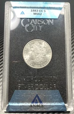 1883-CC MORGAN SILVER DOLLAR GSA ANACS MS62