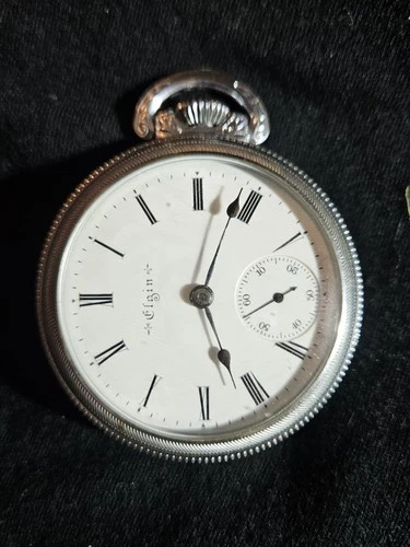 Antique Elgin Pocket Watch c1902 – Defiance Silver-Tone Case – Running