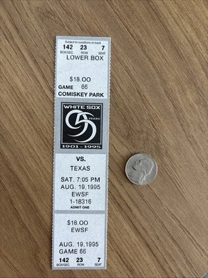 JUAN GONZALEZ 156th HR 1995 RANGERS WHITE SOX ticket stub WILL CLARK 201st HR - Image 1 of 4