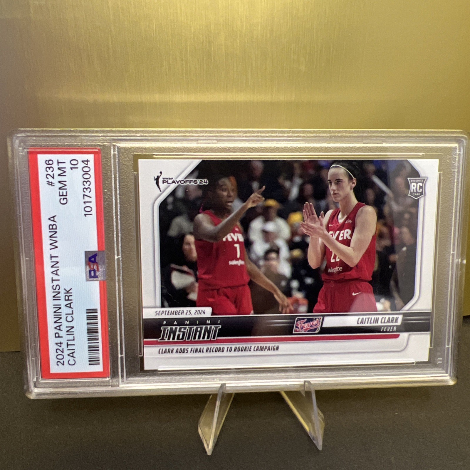 Caitlin Clark- 2024 Panini Instant WNBA “Rookie Final Record” PSA GM 10 #236