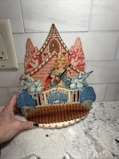 Vtg 1943 Die Cut Valentine Greeting Card Pop Up Honeycomb Girl In Chapel LARGE