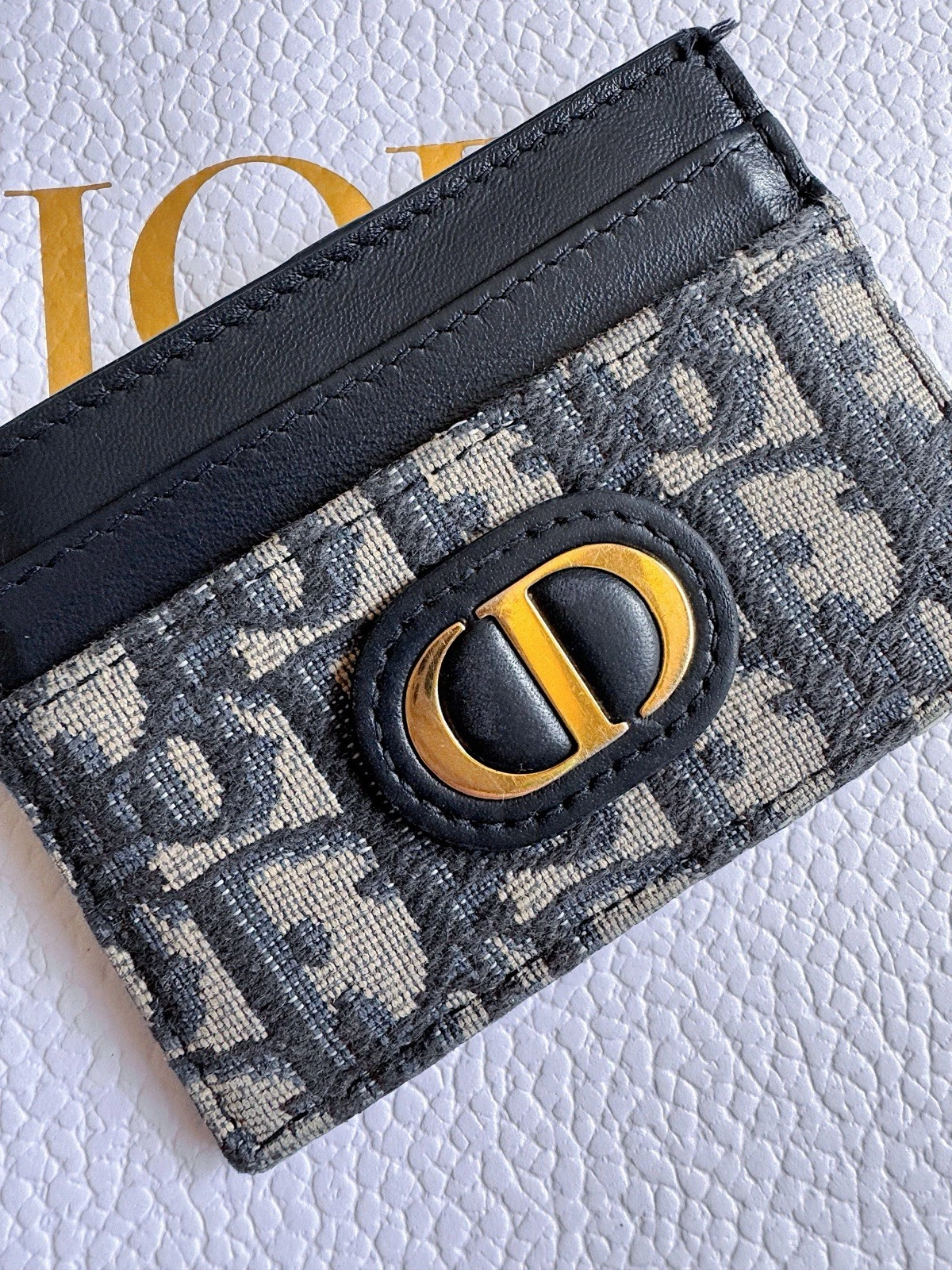 Porte carte Dior 30 Montaigne cinq emplacements bleu Dior oblique jacquard