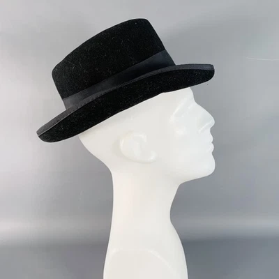 Chapeau Fedora En Laine Noir Vintage DORFMAN PACIFIC - Photo 1/4