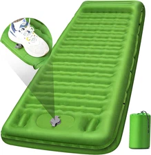 Camping Sleeping Pad, Extra Thick 5 Inch Camping Mat with Pillow, Built-in Foot 