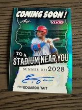2025 Leaf Vivid Baseball Eduardo Tait Coming Soon 2028 Auto 3/10 Twins