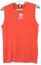 SC001273- NEW SAKS FIFTH AVENUE Women's Silk Cashmere Vest Sweater Red Size XL
