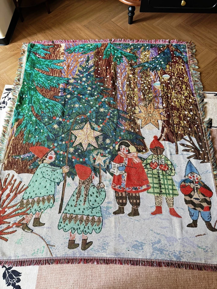 Festive Nutcracker Christmas Woven Blanket Throw Sofa Couch Wall Tapestry 50x60 - Image 2 of 4
