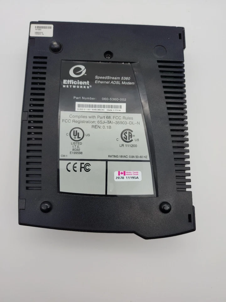 Efficient Networks SpeedStream 5360 REN 0.1B ADSL Modem - Unit Only - Image 3 of 3