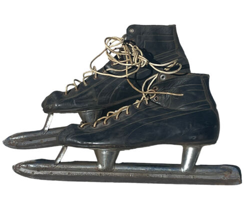 Vintage Planert Leather Intermediate Ice Skates Chicago, IL USA Planerts Special - 第 1/12 張圖片