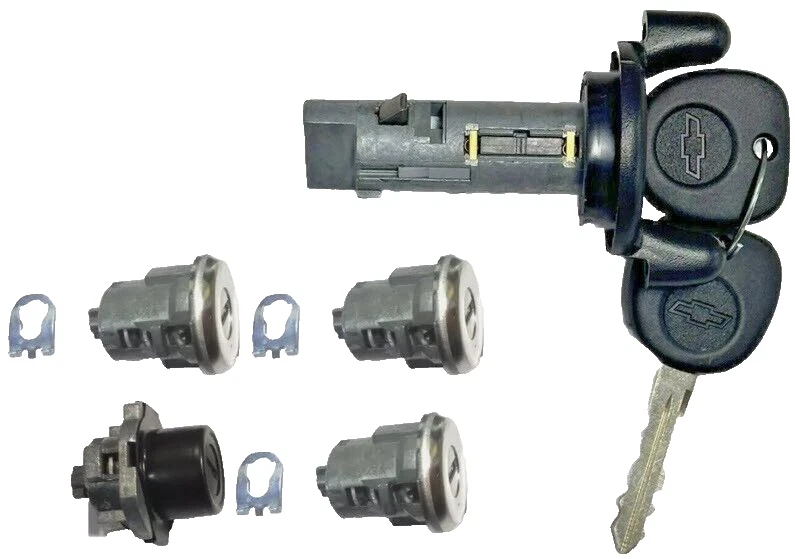 NUEVO CHEVY ASTRO OEM CERRADURA DE ENCENDIDO + 4 CERRADURAS DE PUERTA CILINDRO CON 2 LLAVES CHEVY pajarita Foto 2 de 2