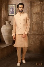 3 Pc Mens Designer Wedding Bollywood Wear Traditional Eid Wear Kurta Payjama