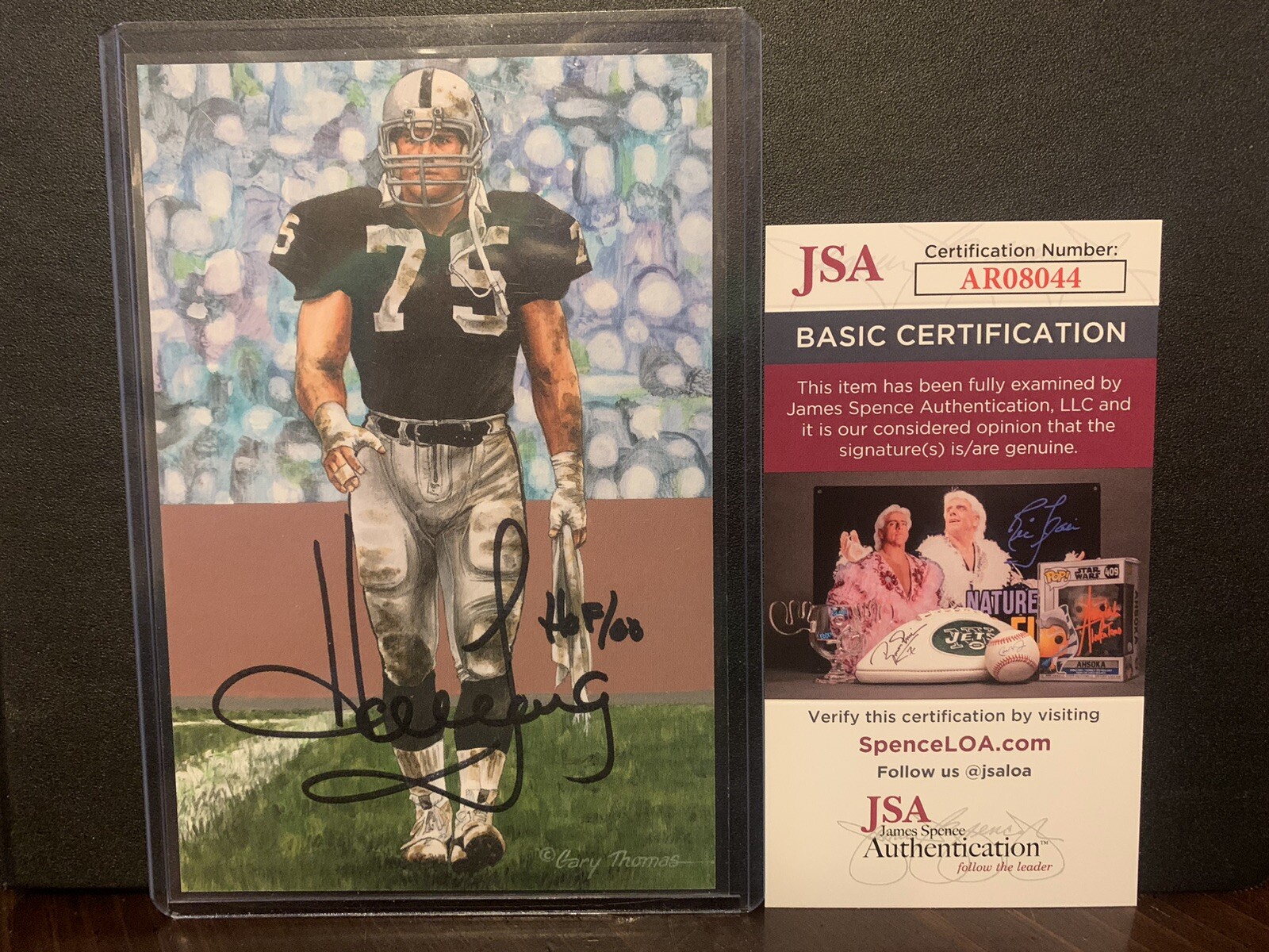 Howie Long Oakland Raiders HOF/00 Auto Goal Line Art Card GLAC HOF JSA COA 