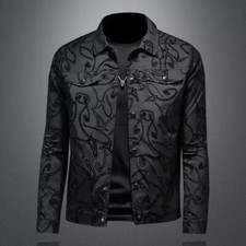 Men Luxury Fashion Trendy Bomber Streetwear Long Sleeve Casual Slim Jacket Coat