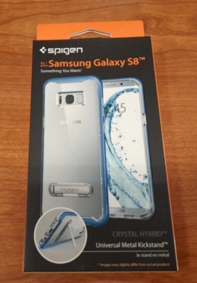 NEW Spigen Crystal Hybrid Kickstand Case for Samsung Galaxy S8 Blue Coral