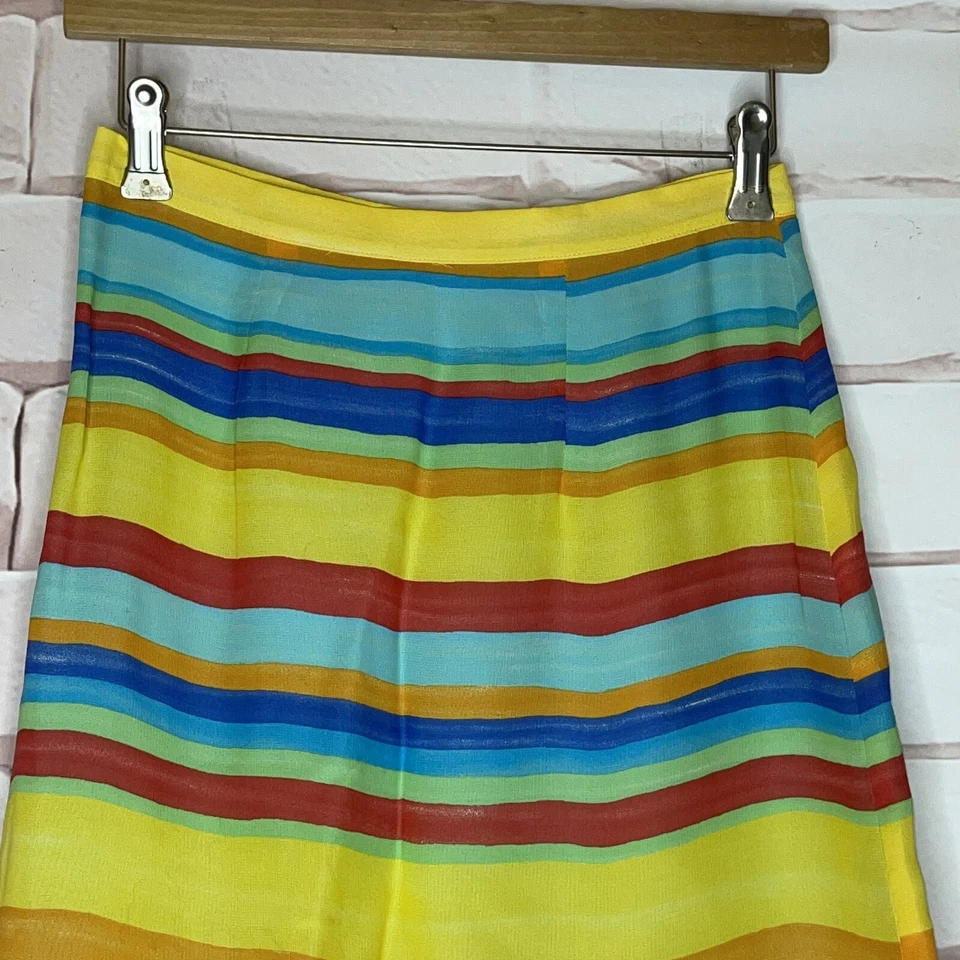 Harold’s Rainbow 条纹 A 字裙,尺寸 2,美国制造 — 第 2/4 张图片