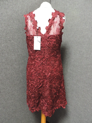 Fashion Union V Neck Burgundy lace Dress UK 14 RRP 60 LN122 PP 03 | eBay UK Fashion Union V Neck Burgundy lace Dress UK 14 RRP 60 LN122 PP 03 | eBay UK