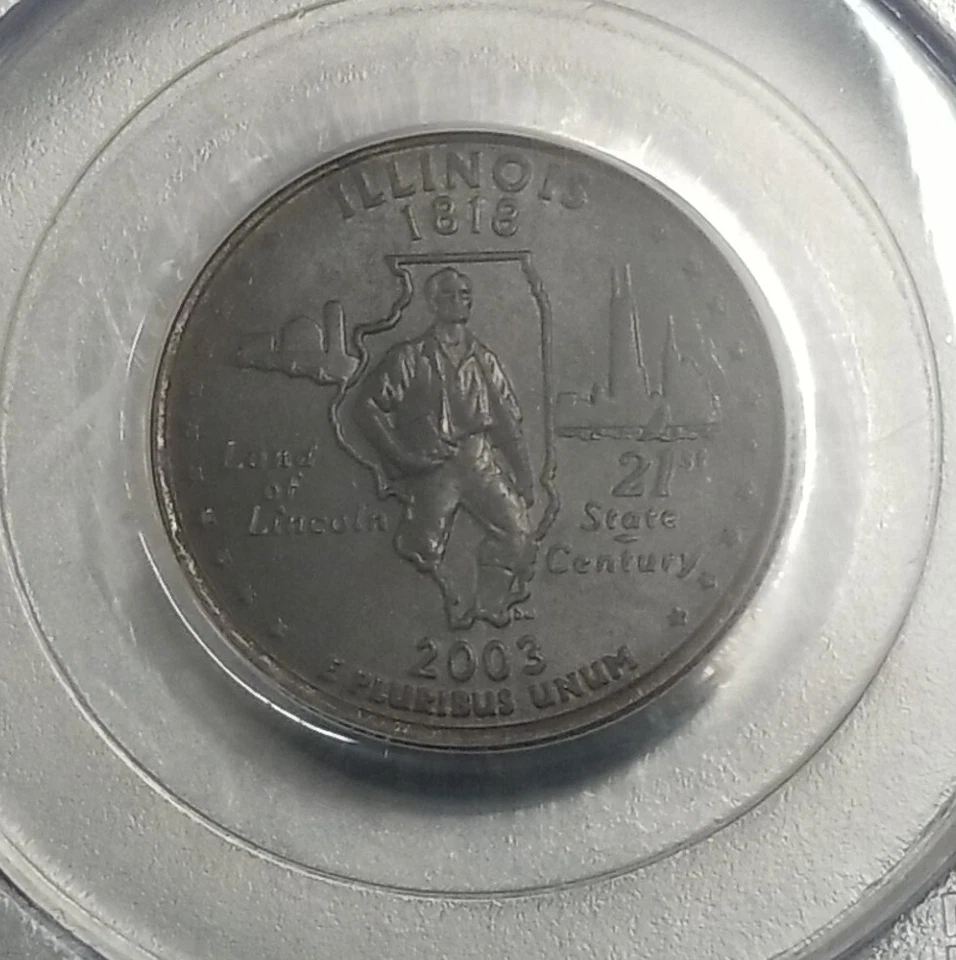 2003-P Illinois Quarter PCGS MS64 Improperly Annealed Plan. Sintered Planchet - Image 2 of 4