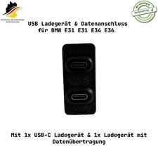 Caricabatteria USB-C BMW E31 E32 E34 E36 (1x funzione di ricarica + 1x con trasferimento dati)