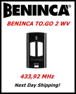 BENINCA TO.GO 2WV Remote Control Transmitter, 433.92Mhz Rolling Code Keyfob 2024