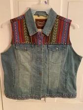 Womens Cripple Creek Ranchwear Denim Studded Embroidered Southwest XL