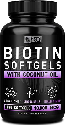 La biotina con aceite de coco mantiene una piel vibrante y un cabello brillante.