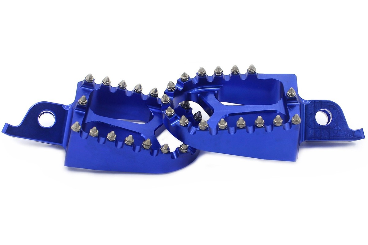 Dirt Bike Foot Pegs - CNC Aluminum, Electroplated Blue, For CRF250R CRF450R KX250F KX450F Models - View #8