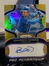 2019 Prizm Adalberto Mondesi Pro Penmanship GOLD Refractor Auto Autograph # 3/10
