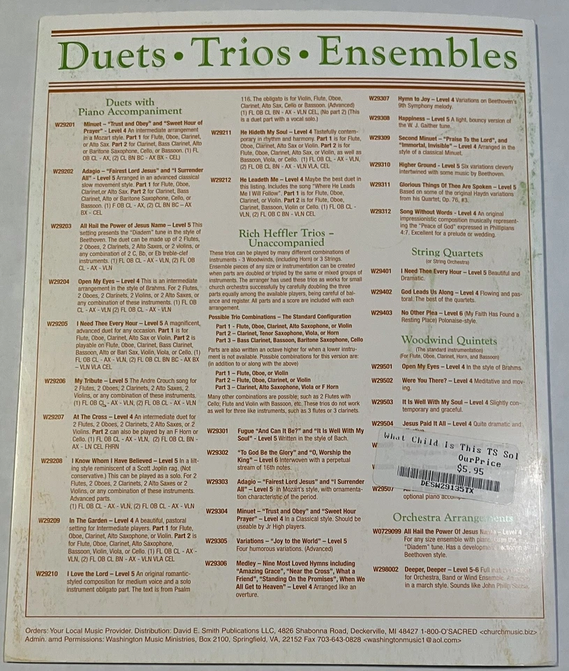 What Child is This? Rich Heffler Advanced Tenor Saxophone Piano Sheet Music NEW - Image 4 of 4