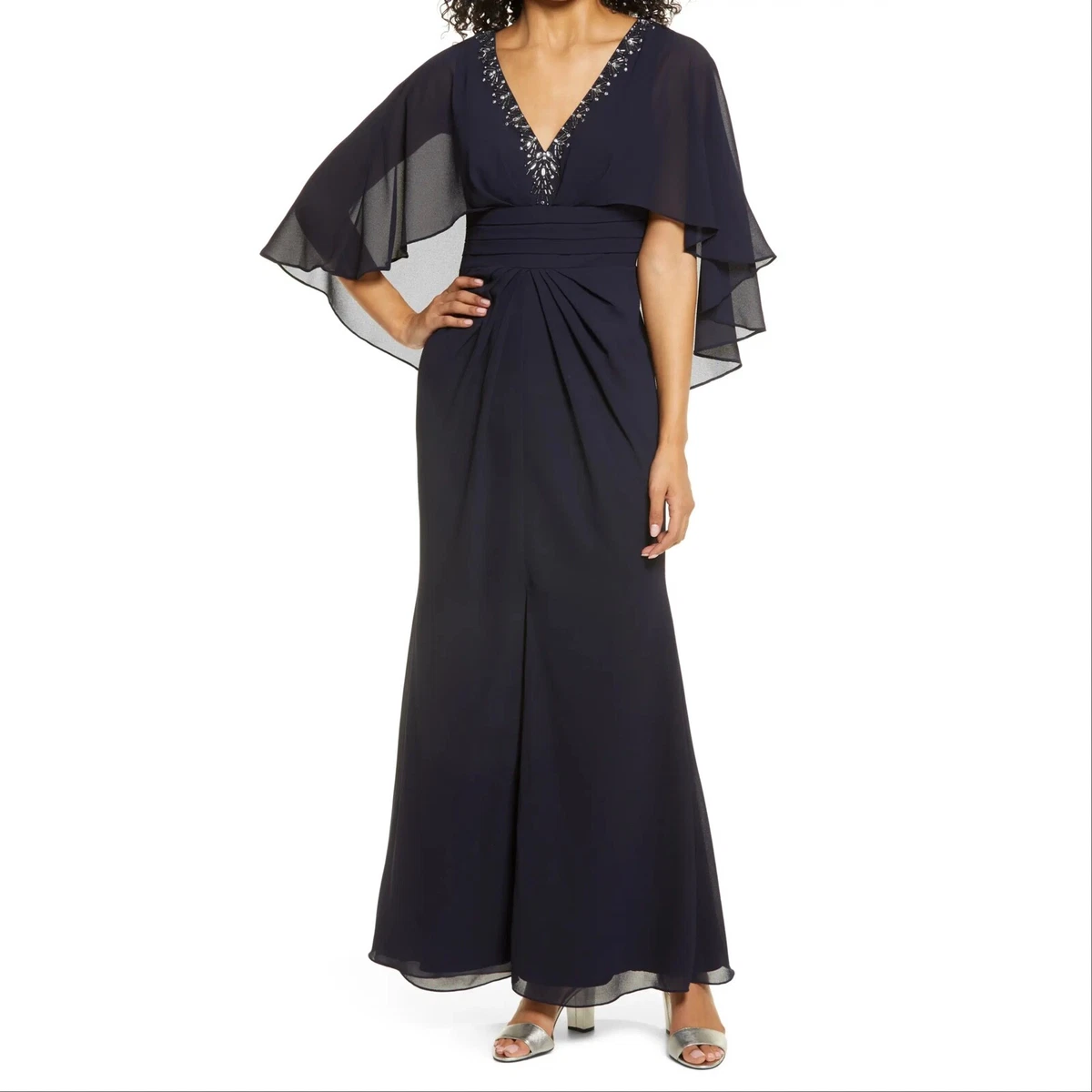 Vince camuto beaded neck ball gown discount