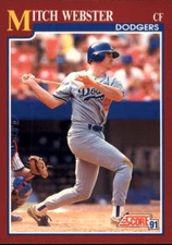 1991 Score Rookie/Traded #68T Mitch Webster - NM