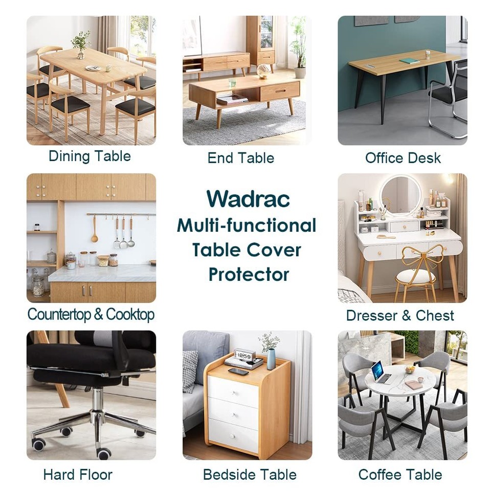 24x36 Clear Plastic Table Protector for Dining Room Table PVC