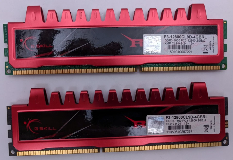 G.Skill Ripjaws 4GB Kit (2x2GB) PC3-12800 DDR3-1600 DIMM RAM F3-12800CL9D-4GBRL - Image 4 of 4