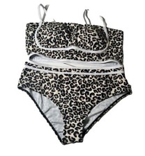 Women's Size Large Two Piece Leopard e Bikini Bathing Swimsuit