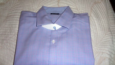 Tailorbyrd Dress Shirt Lavender Plaid Size L 100 Cotton Non-iron Trim Fit