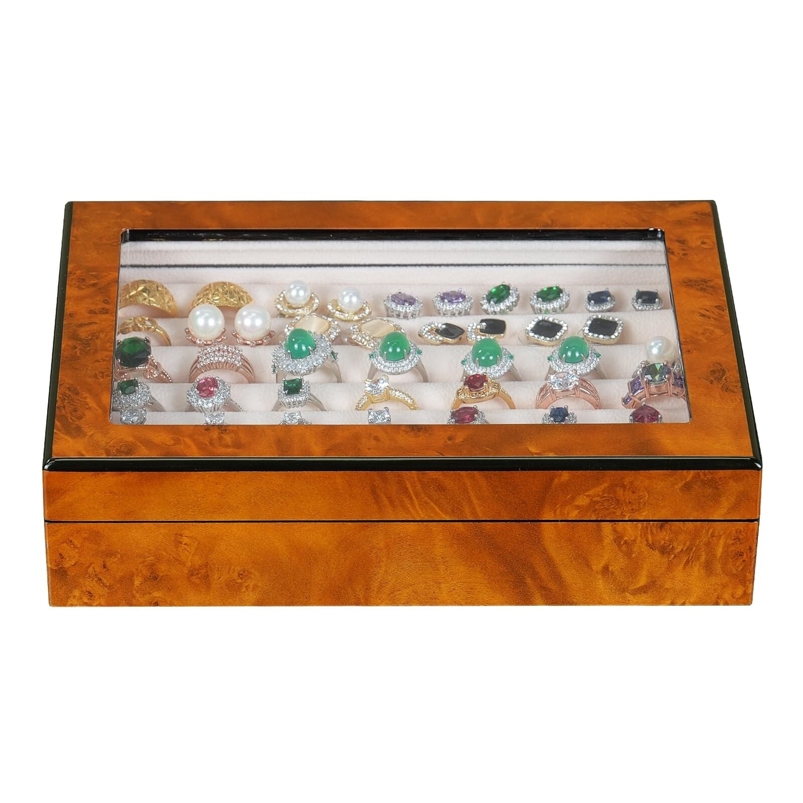 Ring Box Organizer with 42 Slots for Jewelry Display and Storage-image