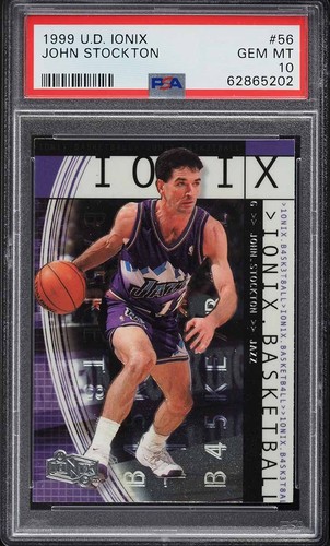 1999 Upper Deck Ionix BkB Card 56 John Stockton Utah Jazz HOF PSA 10 