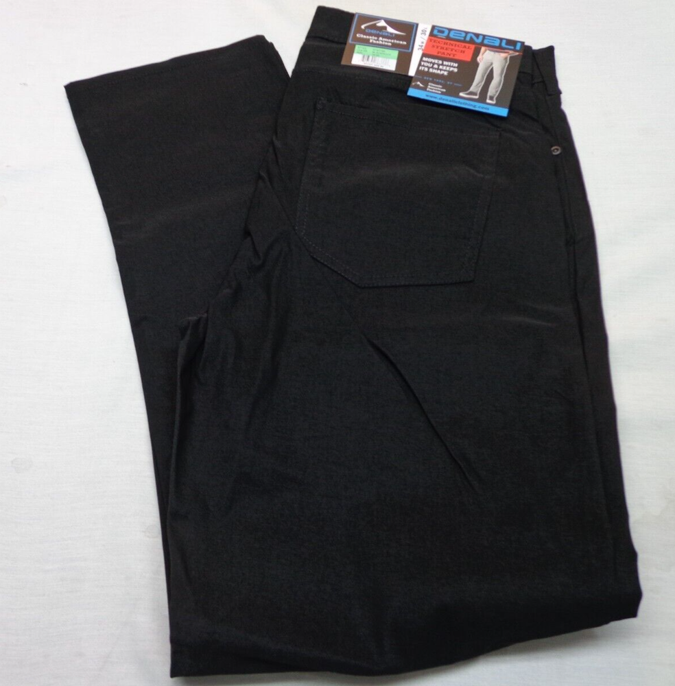 DENALI  BLACK   Soot  Technical Stretch  Pants  NWT 34/30   MSRP $54