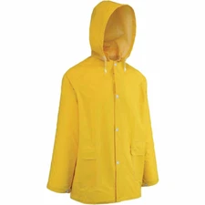 Yellow Heavy Duty PVC Rain Jacket with detachable hood size: XL     TOP QUALITY