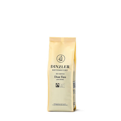 (39,20 /1kg) Dinzler Kaffee Don Teo - ganze Bohne - 250 g - Bio und Fair