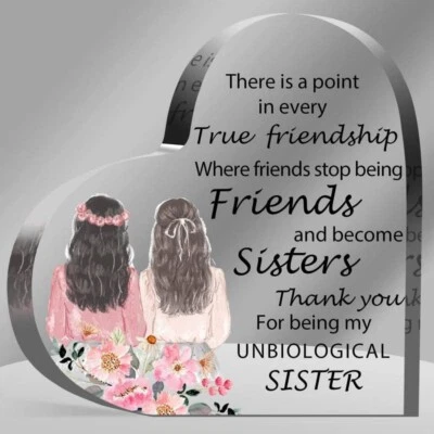 Sister Best Friend Acrylic Plaque For Women Coworker Unbiological Sister Gift
