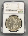 1891 CC Carson City Morgan Silver $1 NGC AU53 scarce   L24928