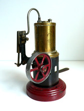 BELLE MACHINE À VAPEUR ANCIENNE  TÔLE ET LAITON  Ht 16cm (bing/marklin/radiguet)
