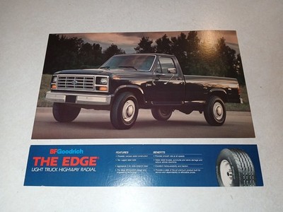 Vintage BF Goodrich Tires Dealer Cardboard Tires Sales Sign 1980s Ford F-250