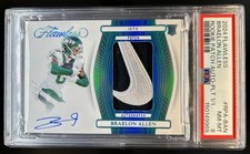 2024 Panini Flawless Braelon Allen Rookie Patch Auto Nike Platinum RC #1/1 PSA 8