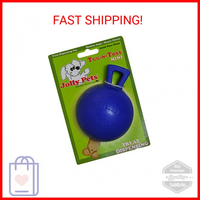 Jolly Pets Tug-n-Toss Heavy Duty Dog Toy Ball with Handle, 3