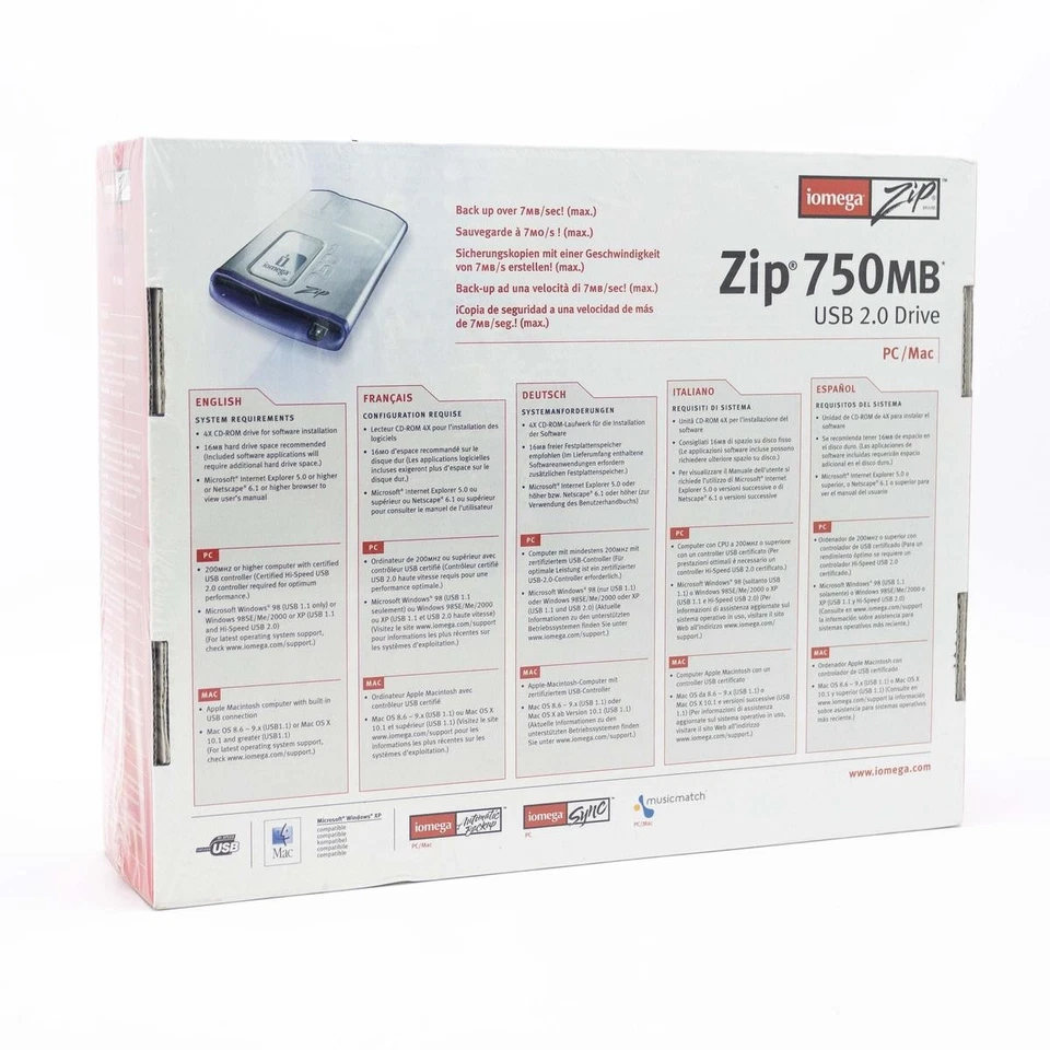 Iomega 32399 750MB USB 2.0 Zip Drive Disque Dur PC Mac - Photo 3/3