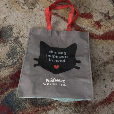 Petsmart ''Think Twice'' Dog Cat Tote Bag, Grocery Bag, Gray  Green