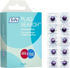TePe PlaqSearch Plaque Disclosing Tablets Two Tone Oral Hygiene Check 20 Pack