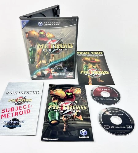 Vtg 2004 Metroid Prime Bonus Disc Nintendo GameCube CIB Manual Brochures  Mint