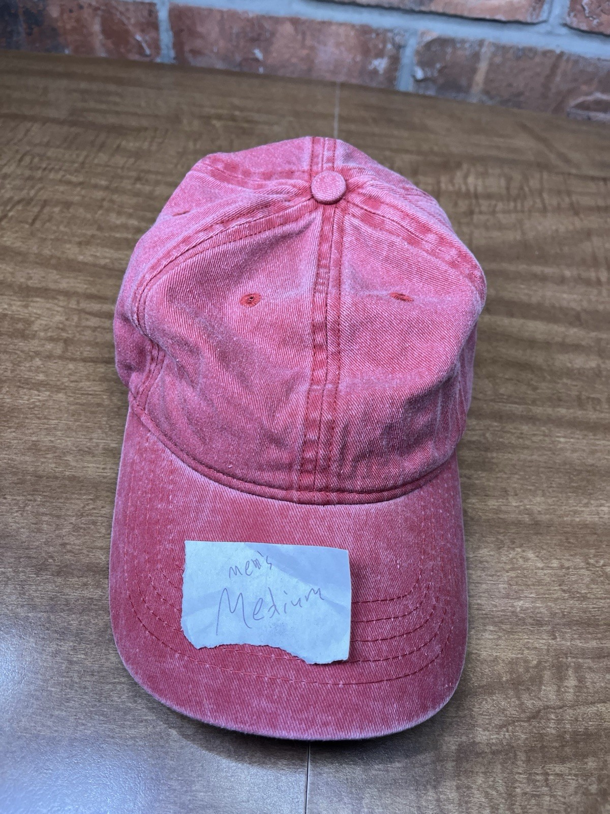 Plain Blank Solid Salmon Pink Strapback Hat Adult… - image 6